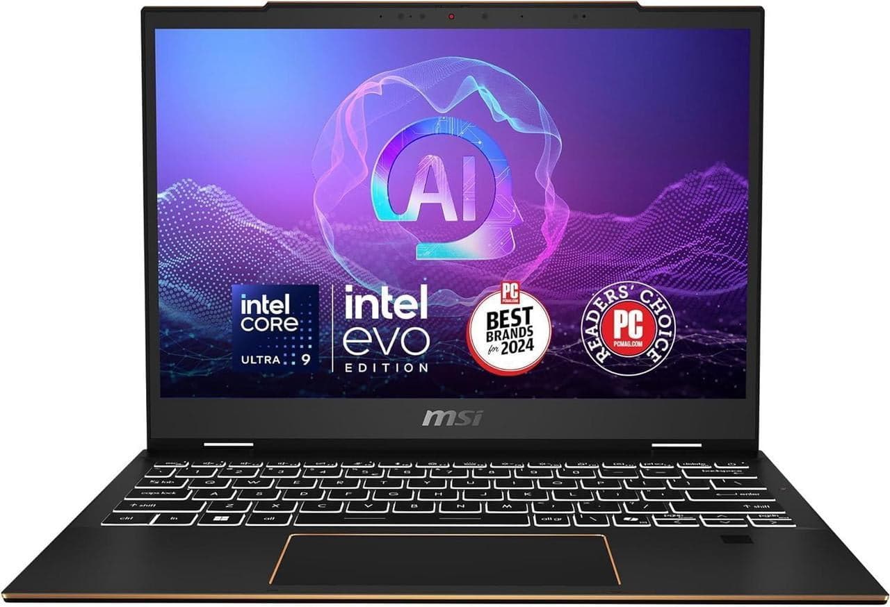 MSI - SUM13A2017 13.3 Inch Convertible Touchscreen Laptop - Black