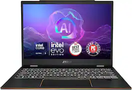 MSI - SUM13A2017 13.3 Inch Convertible Touchscreen Laptop - Black
