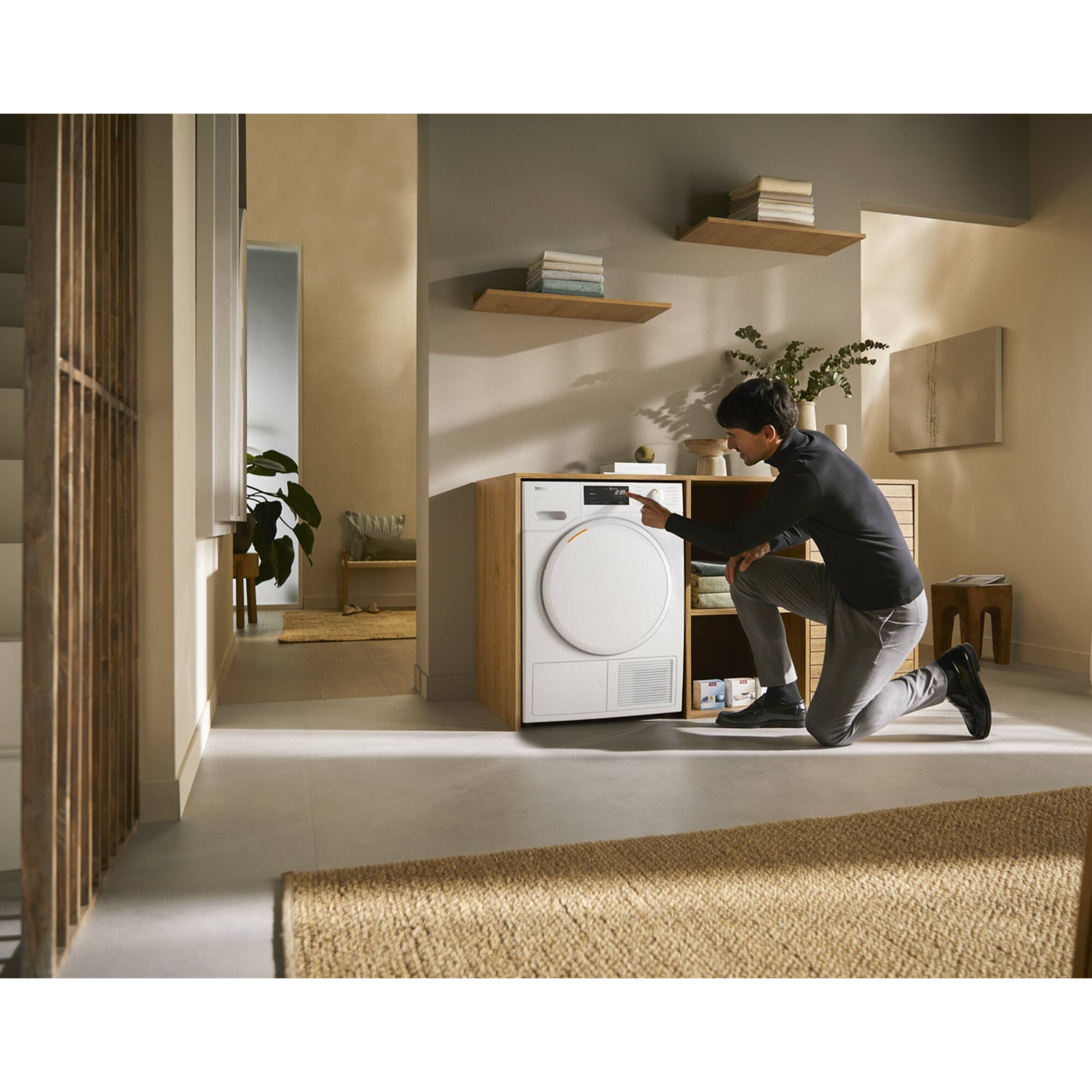Alt View 1. Miele - Miele TXB360WP 24" 4.1 cu ft.  Electric Heat Pump Dryer - Lotus White.
