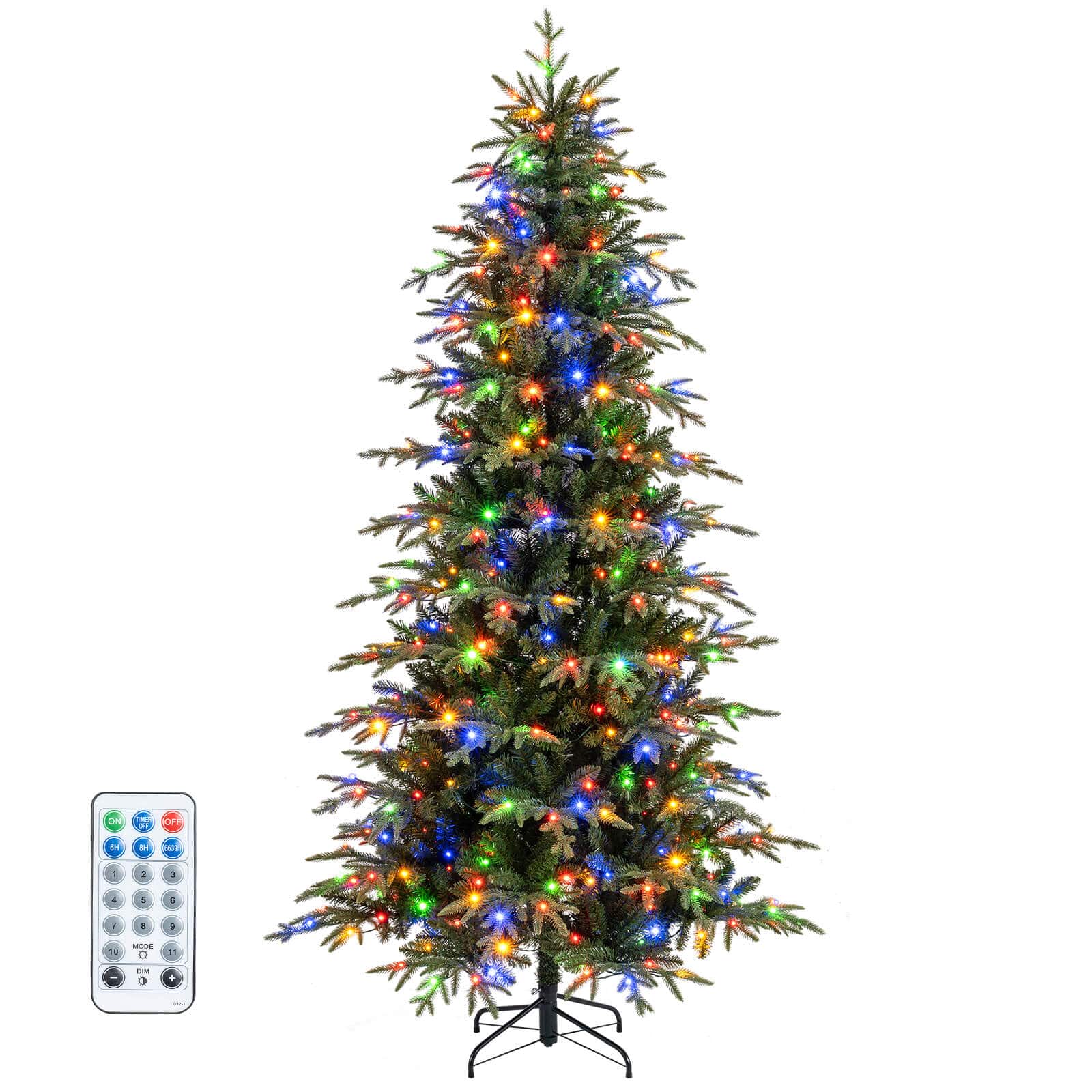 Costway - 7.5 FT Artificial Christmas Tree Pre-Lit Xmas Tree with 1195 Branch Tips - Green price history on PriceWatchPro