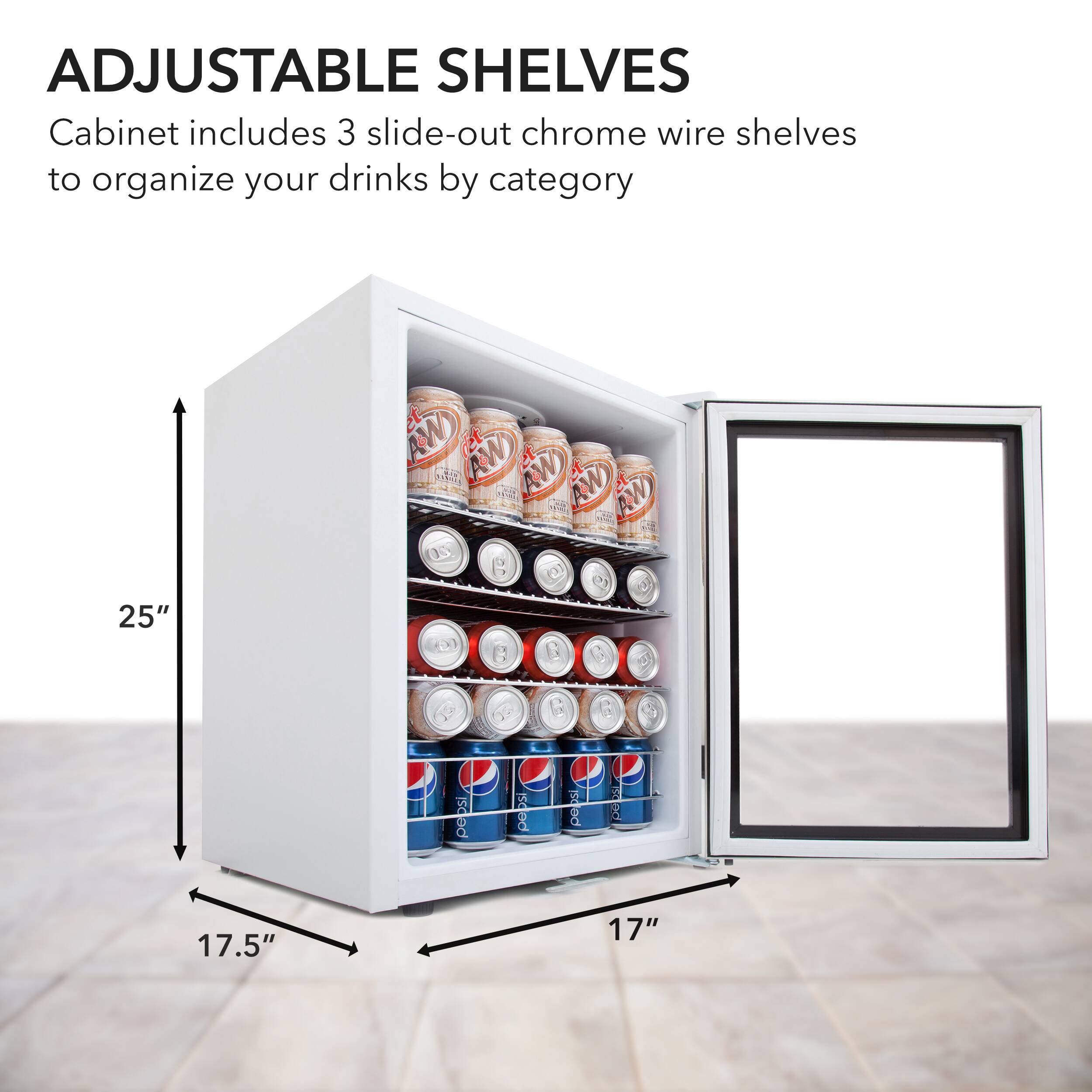 Alt View 11. Whynter - 90-Can Beverage Refrigerator - White Cabinet/Stainless Steel Trim.