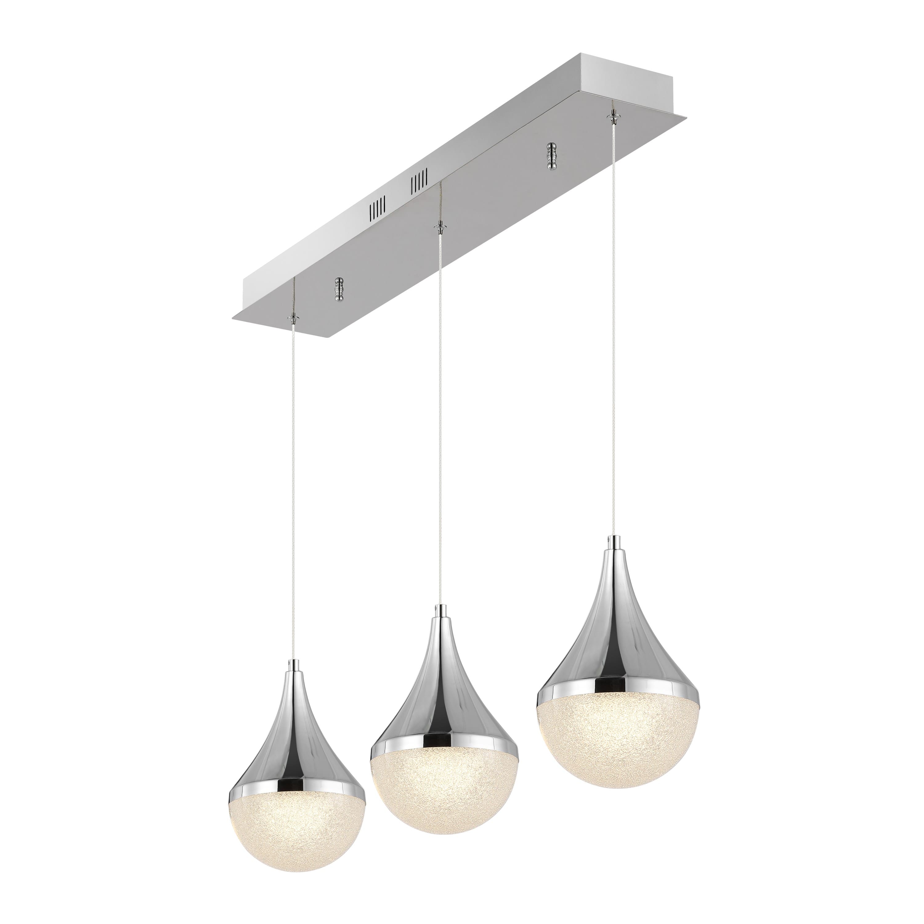 "Jonathan Y - Elyse Teardrop 33"" 3-Light Modern Mid-Century Iron/Acrylic Integrated Linear LED Pendant - Chrome/White" price history on PriceWatchPro