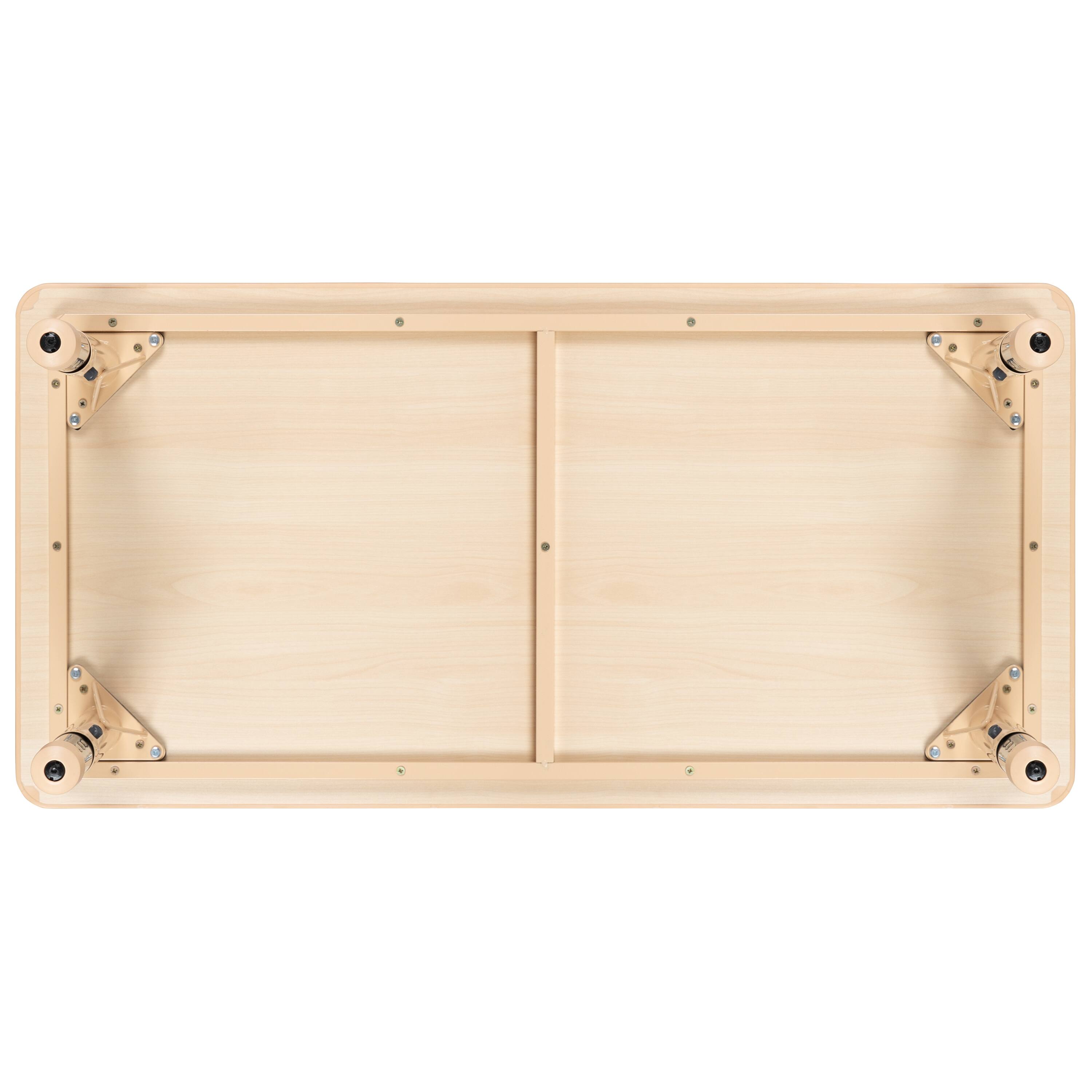 Alt View 9. Emma + Oliver - 23.625"W x 47.25"L Rectangular Plastic Height Adjustable Activity Table - Natural.