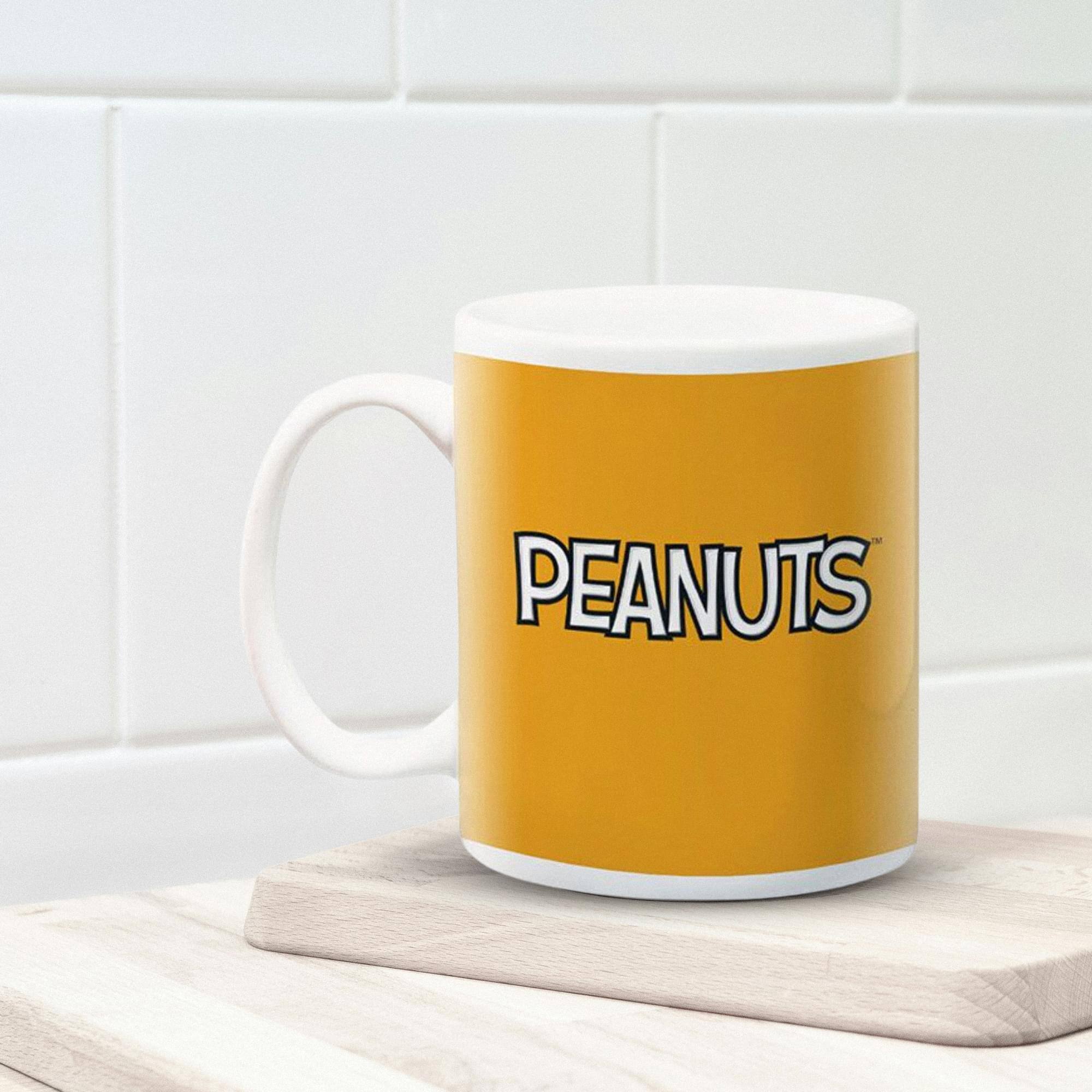 Alt View 2. Peanuts - Peanuts Life Full of Risks 11 Ounce Ceramic Mug - White.