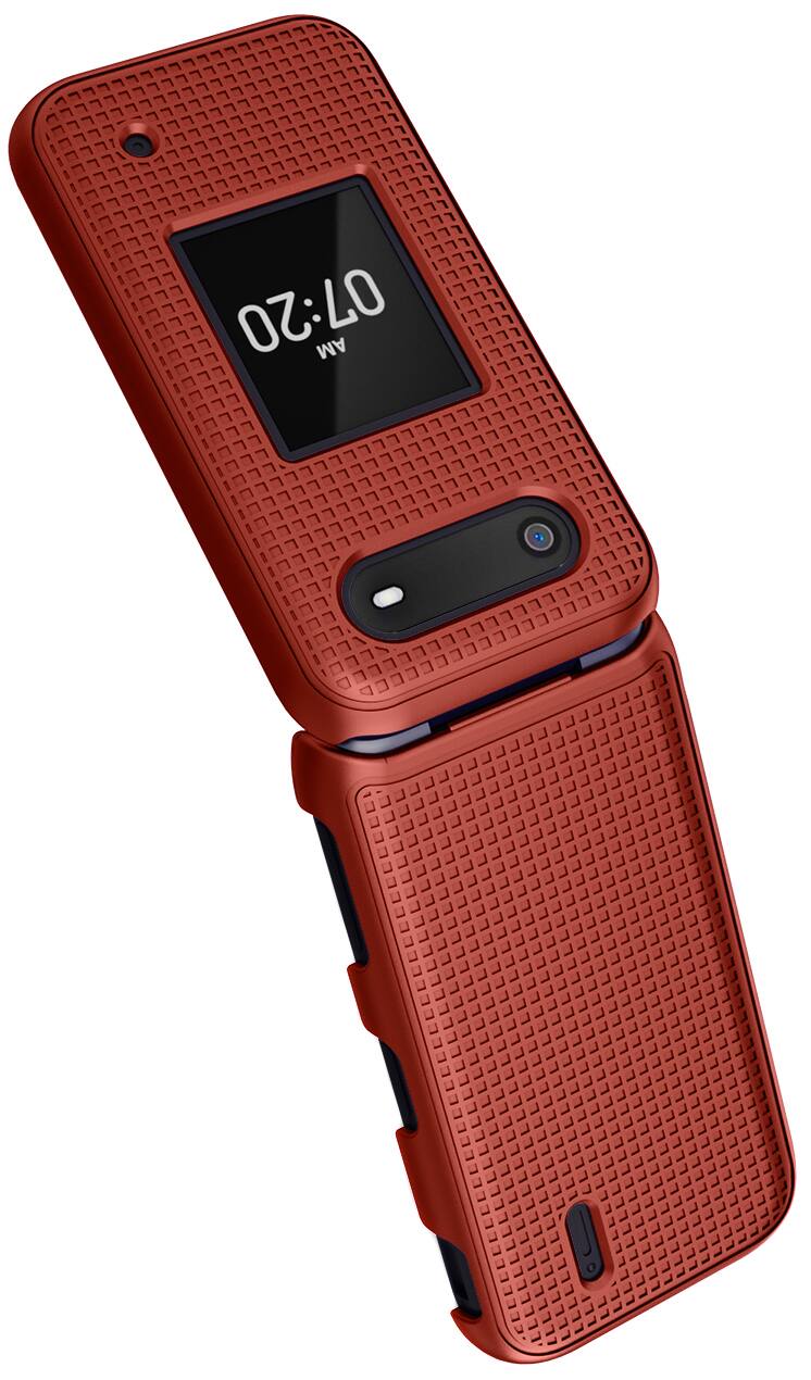 Alt View 5. Nakedcellphone - Hard Case for Nokia 2760 2780 Flip Phone - Red.