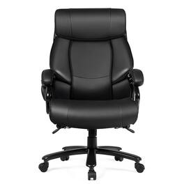WELLFOR - Big & Tall 400lb PU Leather Massage Office Chair - Black