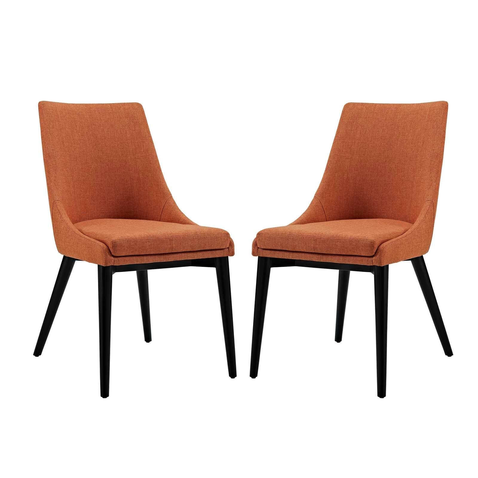 Angle. Modway - Viscount Fabric Dining Side Chair Set of 2 by Modway - Orange.