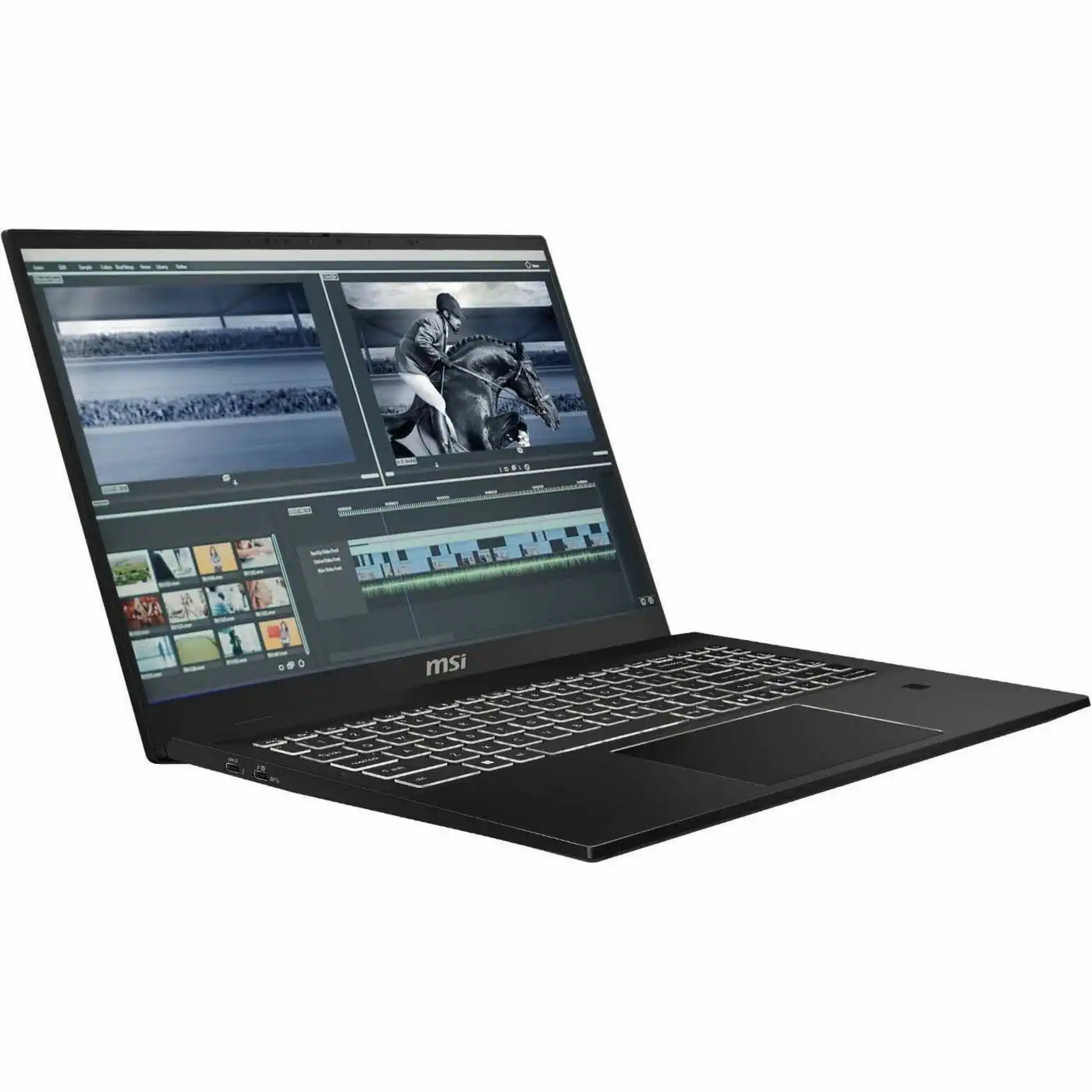 Angle. MSI - Summit E16 AI Studio A1V 2-in-1 16" Touch Screen Laptop - Intel Core Ultra 7 with 32GB Memory - Ink Black, Black.