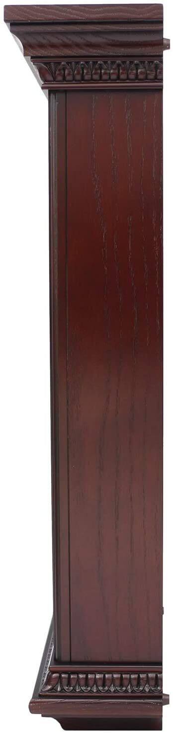 Left. Seiko - Seiko Mahogany Wall Clock with Pendulum and Chime - Dark Brown.