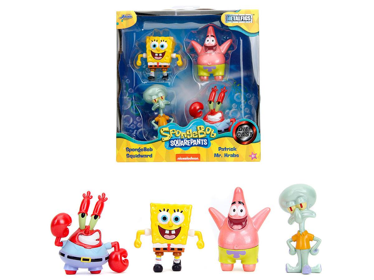 Set of 4 Diecast Figures "SpongeBob SquarePants" (1999-Current) TV Series "Metalfigs" Series Diecast Models by Jada