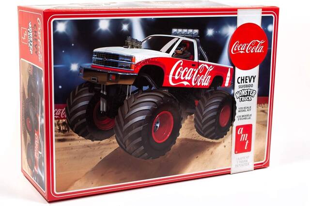 TRUCK MONSTER SILVERADO CHEVY Eco Coola Celie caC Coca-Cola CocaCola CHEVY SILVERADO MONSTER TRUCK 1/25 SCALE MODEL KIT 1/25 MODLE D'ECHELLE a Mm, m t PLASTIC KIT I 1 TROUSSE EN PLASTIQUE