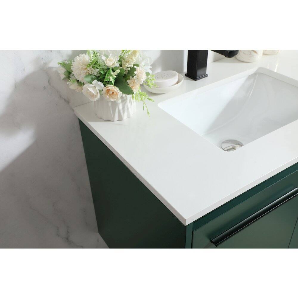 Alt View 7. Elegant Kitchen and Bath - 30 Inch Single Bathroom Vanity In Green - Green.
