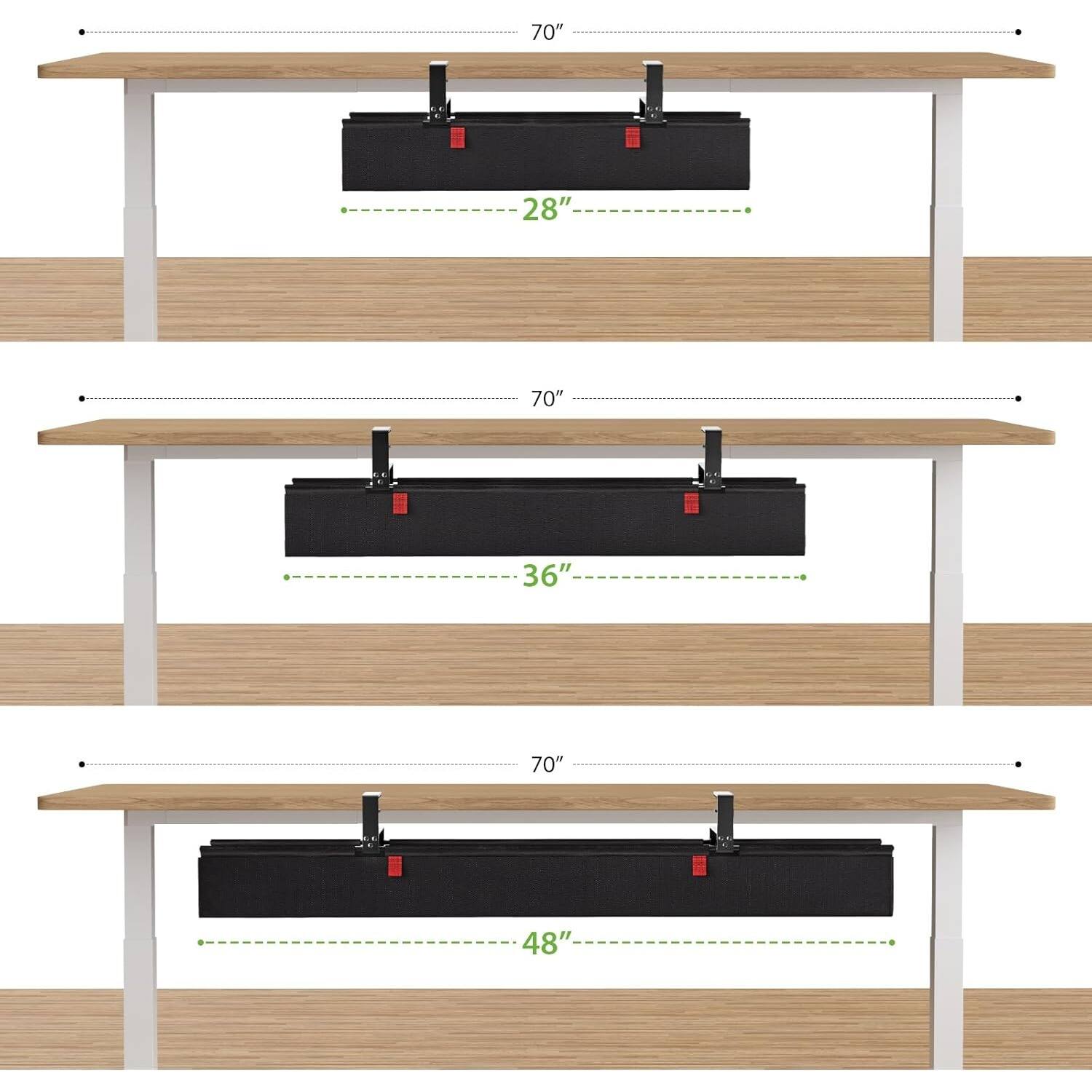 Kabelmanagement-Schale Für Unter Den Schreibtisch - 50 Wiederverwendbare Klettbinder, 15,2 Cm