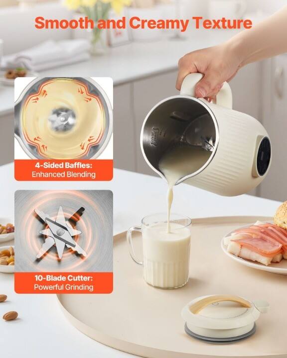 Smooth and Creamy Texture

4-Sided Baffles: Enhanced Blending

10-Blade Cutter: Powerful Grinding
