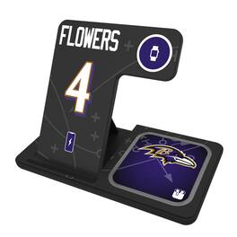 Keyscaper - Zay Flowers Baltimore Ravens Ready 3-in-1 Charging Station - Black