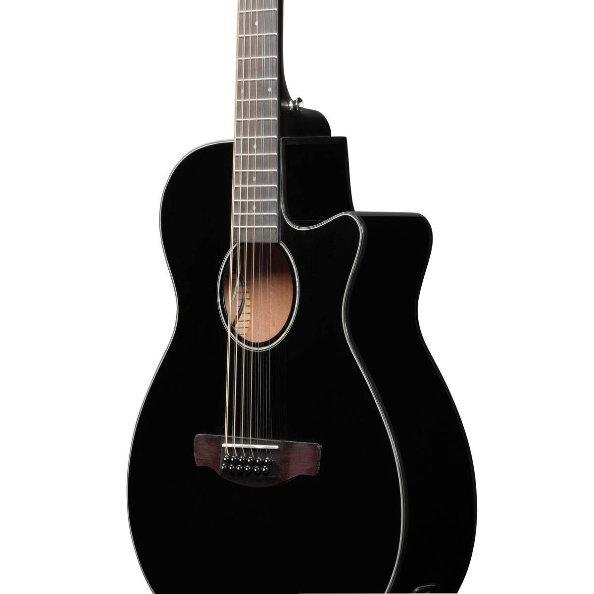 Alt View 4. Ibanez - Ibanez AEG5012 AEG Series Single-Cutaway 12-String Acoustic Electric Guitar, Black.