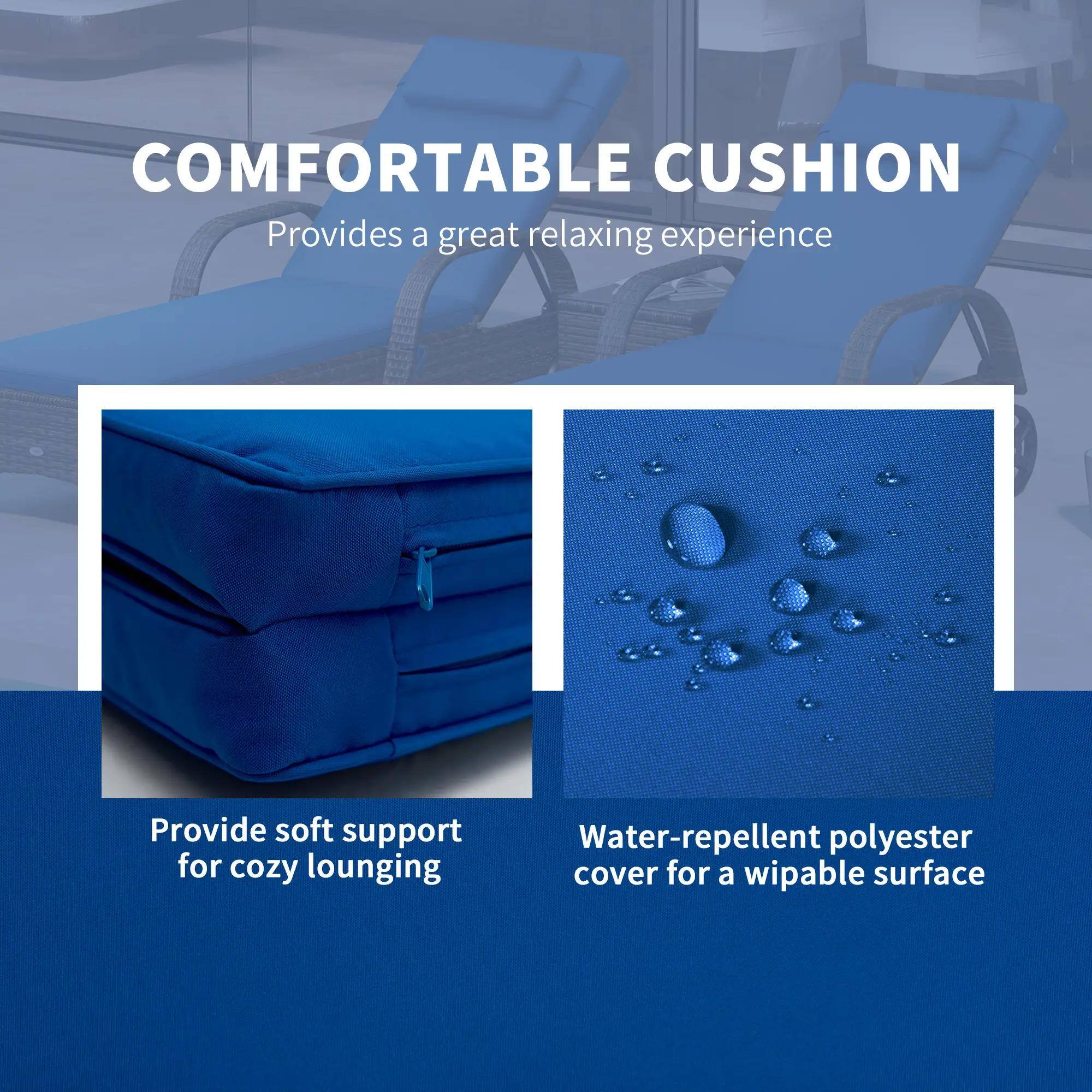 COMFORTABLE CUSHION
Provides a great relaxing experience
Provide soft support for cozy lounging
Water-repellent polyester cover for a wipable surface