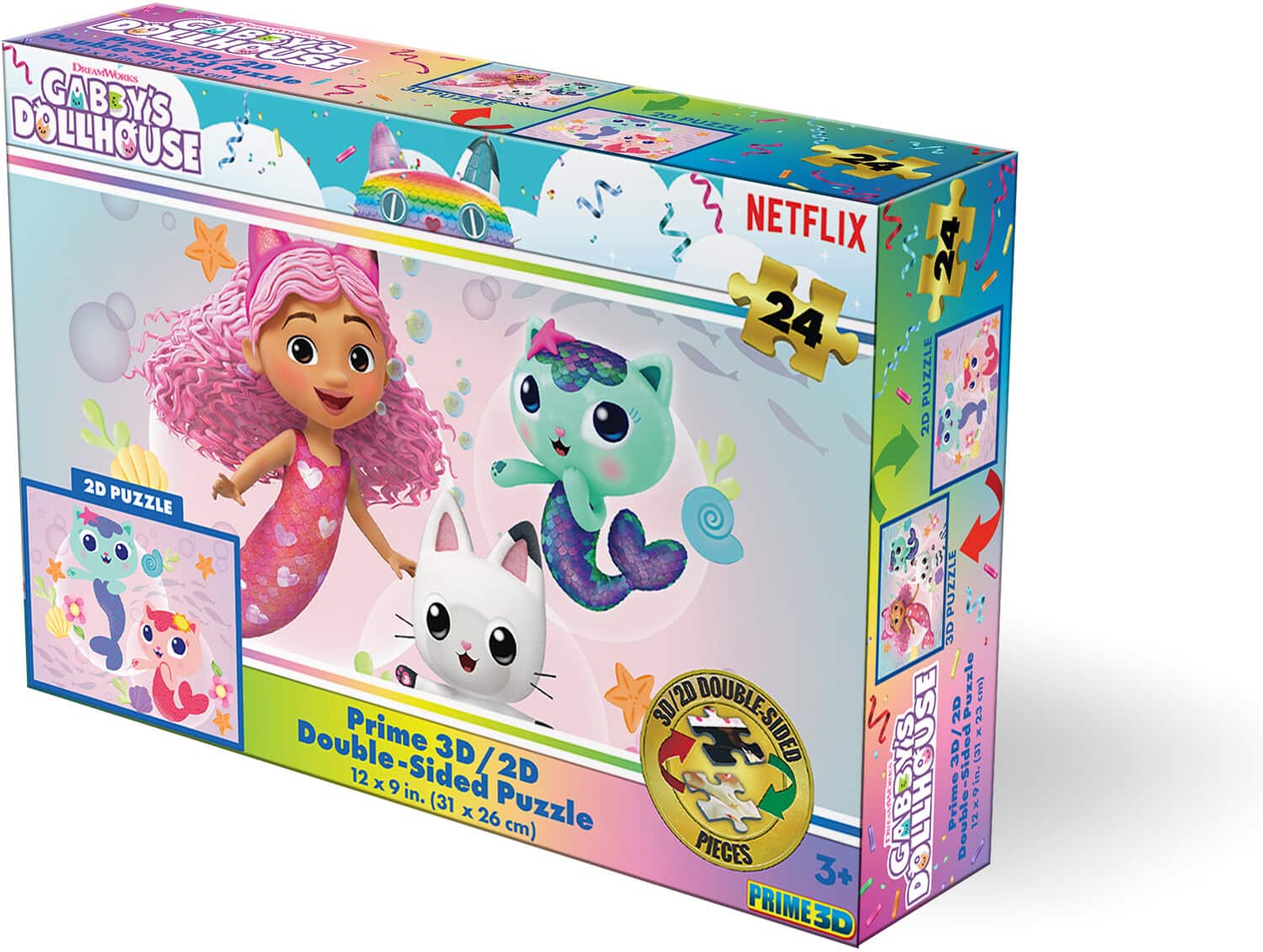 PopMarket - Gabby's Dollhouse contains 24pc 12x9 in 3D/2D Double-sided Lenticular Puzzle - COLLECTIBLES - Multicolor price history on PriceWatchPro