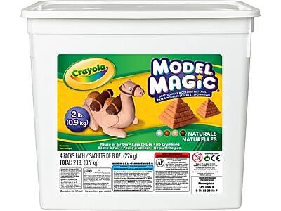 Crayola Model Magic  
2 lb. (0.9 kg)  
Naturals  
4 Packs Each / Sachets de 8 oz. (226 g)  
Total: 2 lb. (0.9 kg)  
Reusable Air Dry - Easy to Use - No Crumbling  
Sachets de 8 oz. (226 g)  
Naturales  
AP  
CE