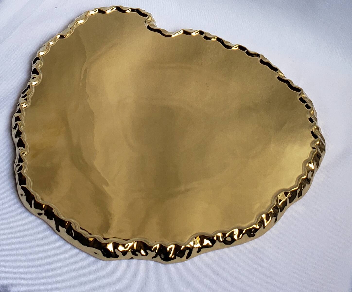 Back. Jiallo - Rock Cheese Tray - 13.25" - Gold.