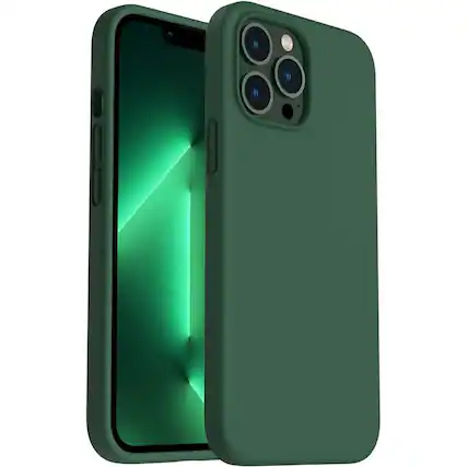 Front. Entronix - Entronix Liquid Silicone Case for iPhone 13 Pro Max - Premium Soft-Touch Protection - Green.