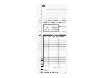 Front. Lathem - Lathem Time Cards for 7000E and 7500E Time Clocks, 100/Pack (E79-100) - White.