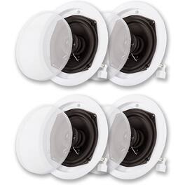 Acoustic Audio by Goldwood - R191 in Ceiling/in Wall Speaker 2 Pair Pack 2 Way Home Theater R191-2PR - Paintable White