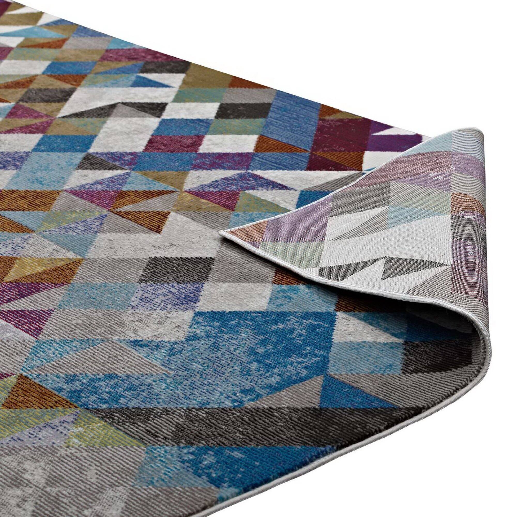 Alt View 3. Modway - Lavendula Triangle Mosaic Area Rug - Multicolored.