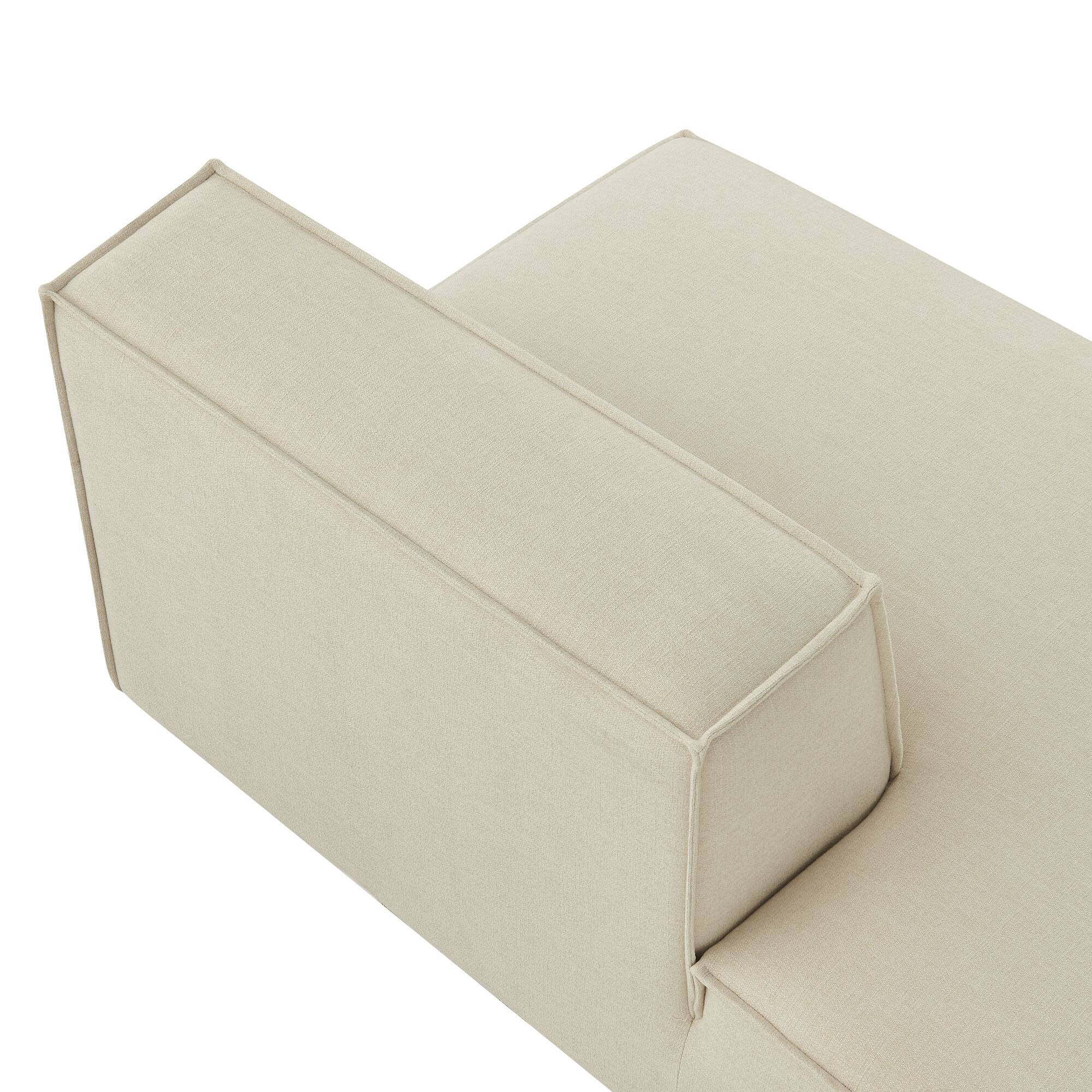 Alt View 7. Modway - Restore Performance Fabric Upholstered Left-Facing Armless Modular Chaise by Modway - Ecru.