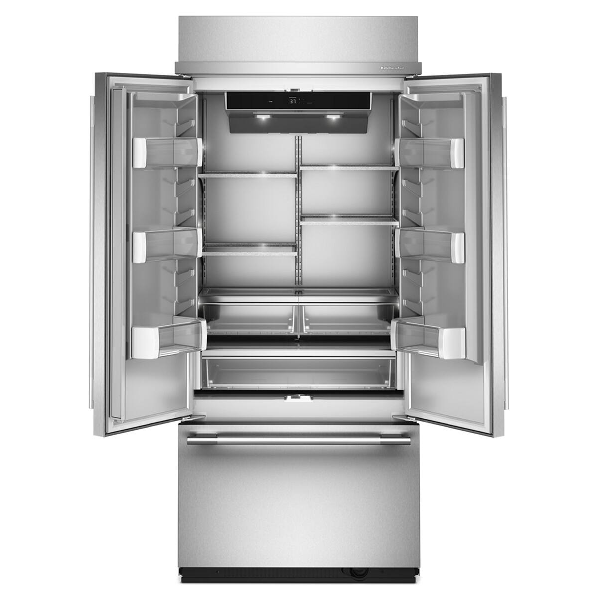 Alt View 8. KitchenAid - 20.8 Cu. Ft. Built-In French Door Bottom Mount Refrigerator - Stainless Steel with PrintShield Finish.