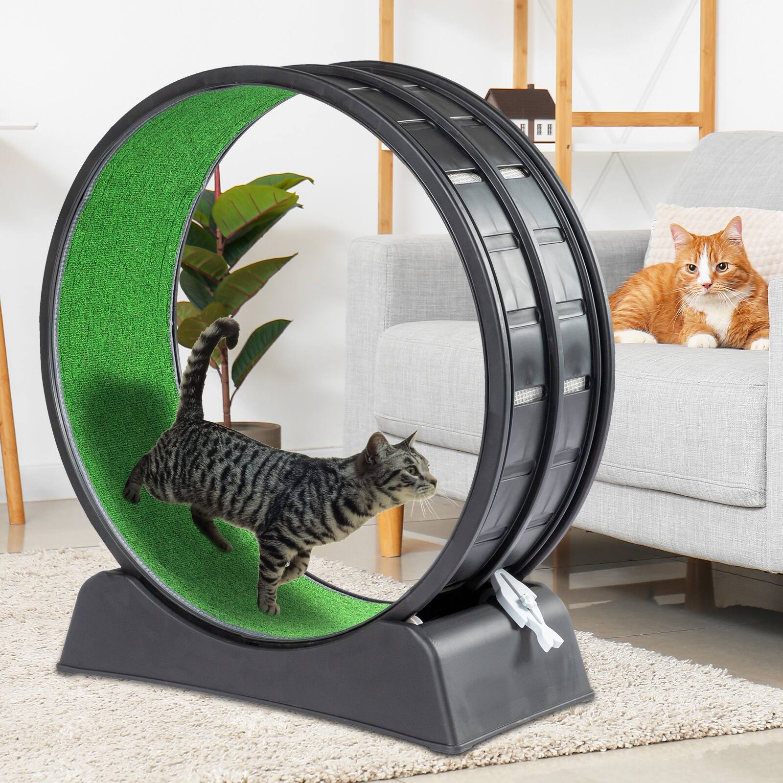 Alt View 7. Winado - Cat Exercise Wheel 30inch for Indoor Cats, Safety Cat Treadmill Running Wheel - Black.