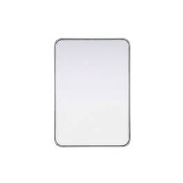 Elegant Decor - Contour Metal Rectangle Mirror 24x32 - Silver