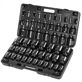 VEVOR - Impact Socket Set 3/4 Inches 29 Piece Impact Sockets, 6-Point Sockets, Rugged Construction, CR-M0 - Black