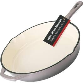 Hamilton Beach - 12" Enameled Cast Iron Fry Pan - Gray