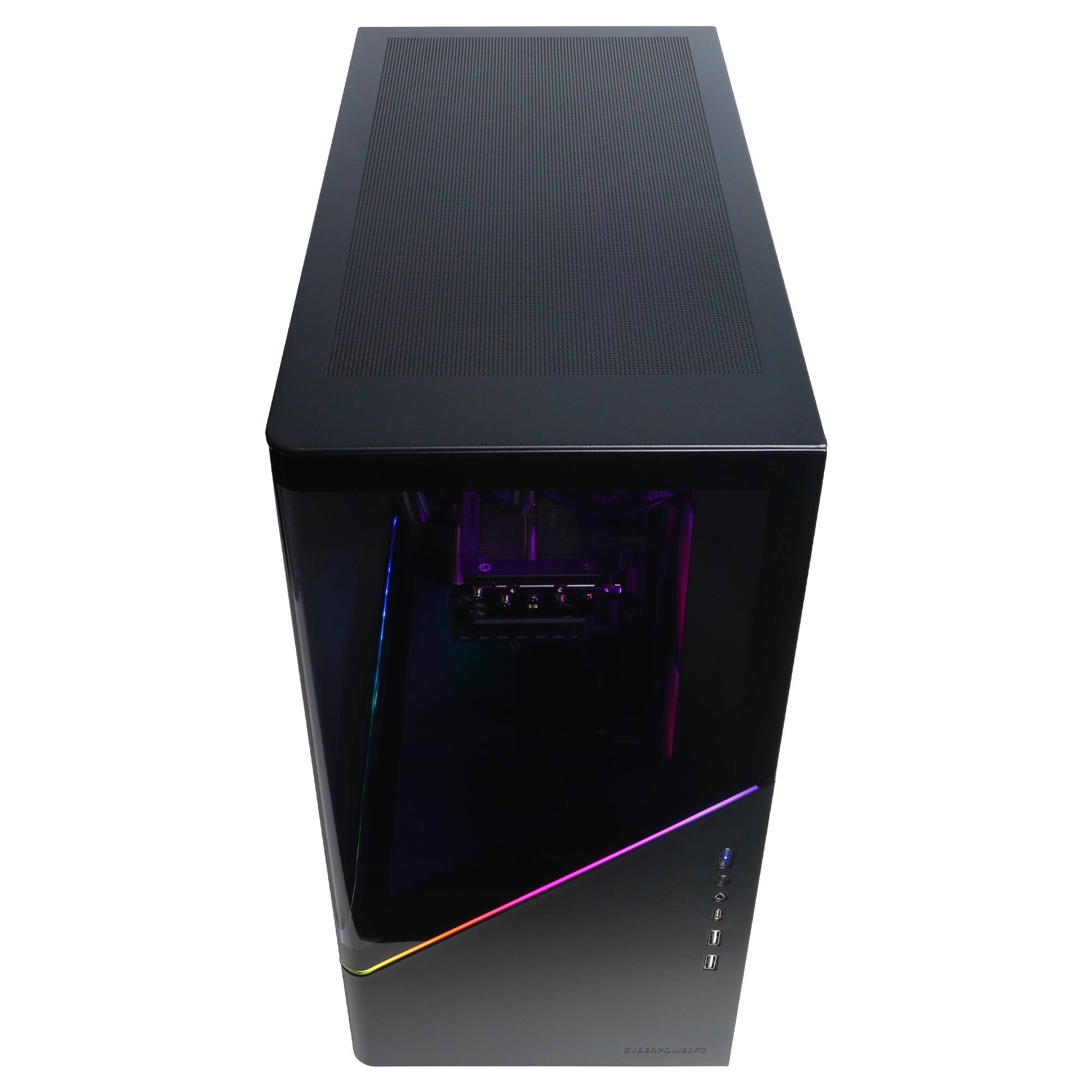 Alt View 2. CyberPowerPC - Gaming Desktop - AMD Ryzen 7 9850X3D - AMD Radeon RX 9070 XT 16GB - 32GB DDR5 - 2TB PCIe 4.0 SSD - Black.
