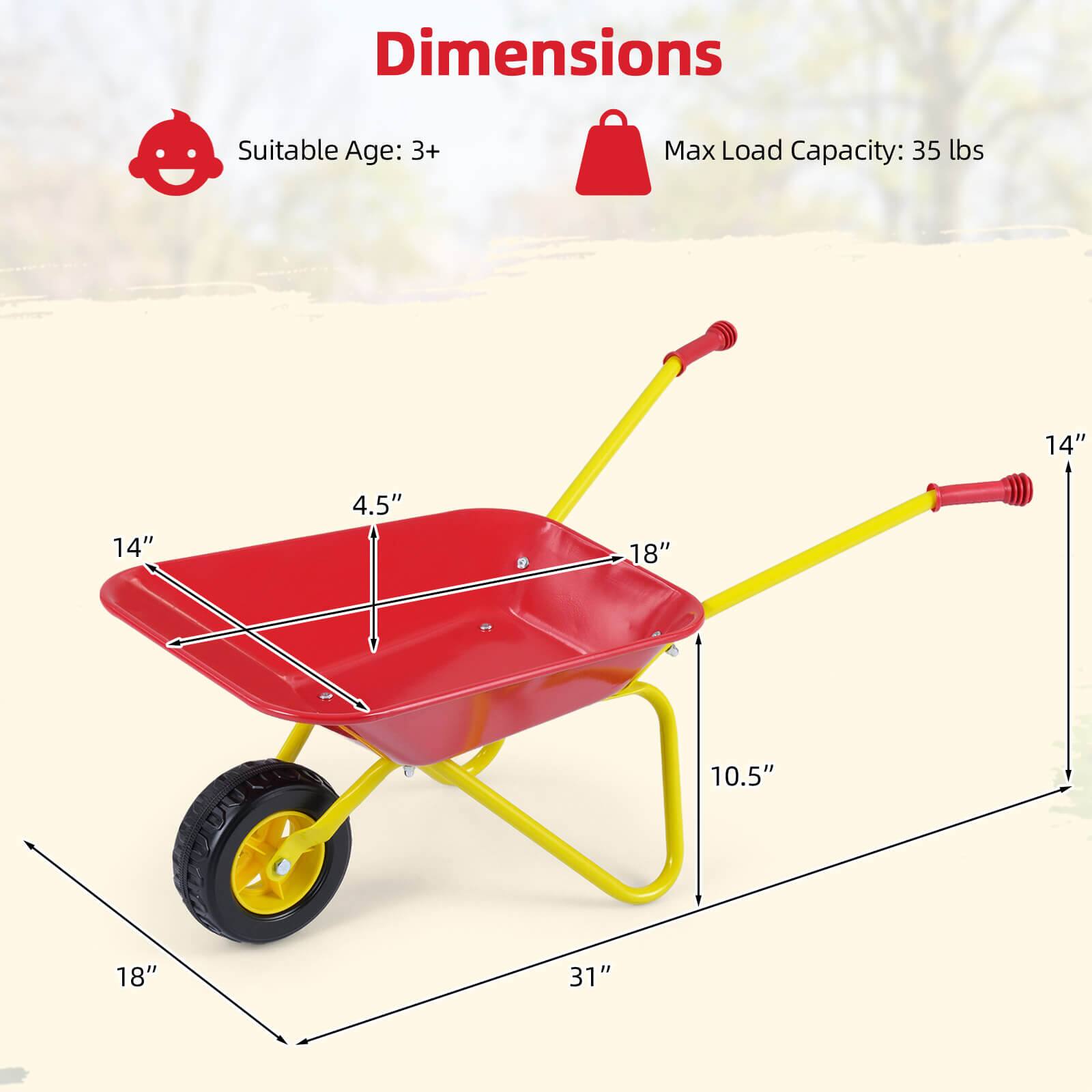 Dimensions  
Suitable Age: 3+  
Max Load Capacity: 35 lbs  

14"  
14"  
4.5"  
18"  
10.5"  
18"  
31"