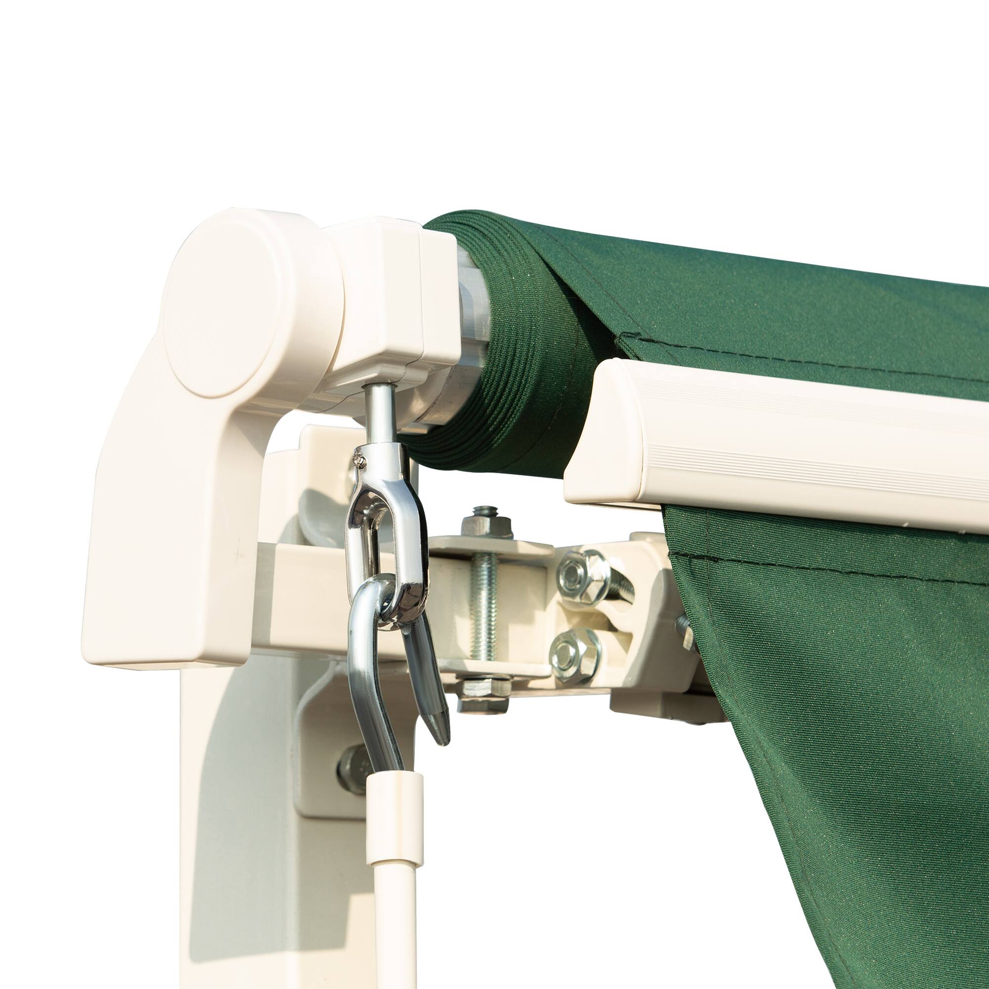 Alt View 7. Outsunny - 12' x 10' Retractable Awning Patio Awnings Sun Shade Shelter with Manual Crank Handle, 280g/m² UV - Green.