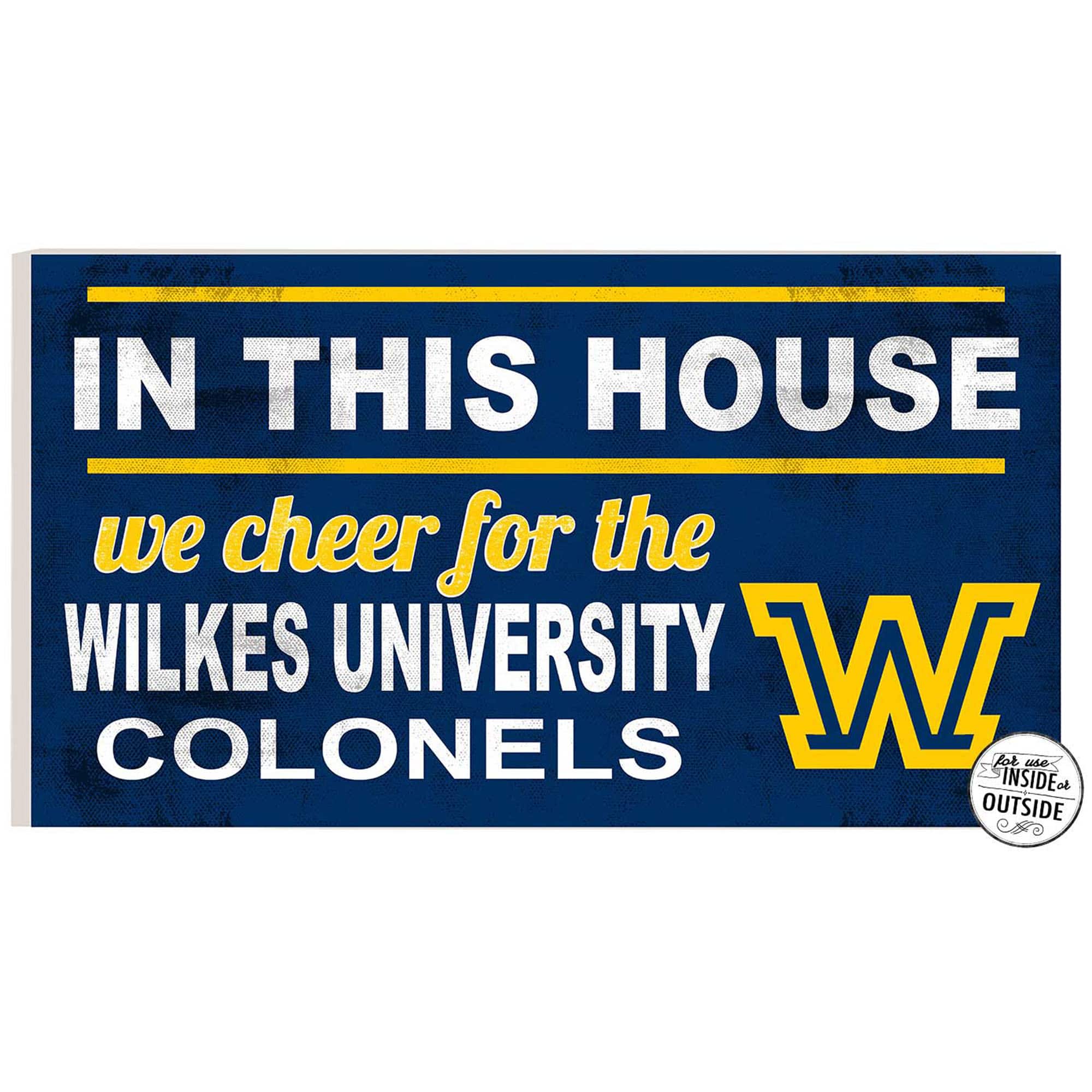 Jardine - Wilkes Colonels 11'' x 20'' Indoor/Outdoor In This House Sign - Navy