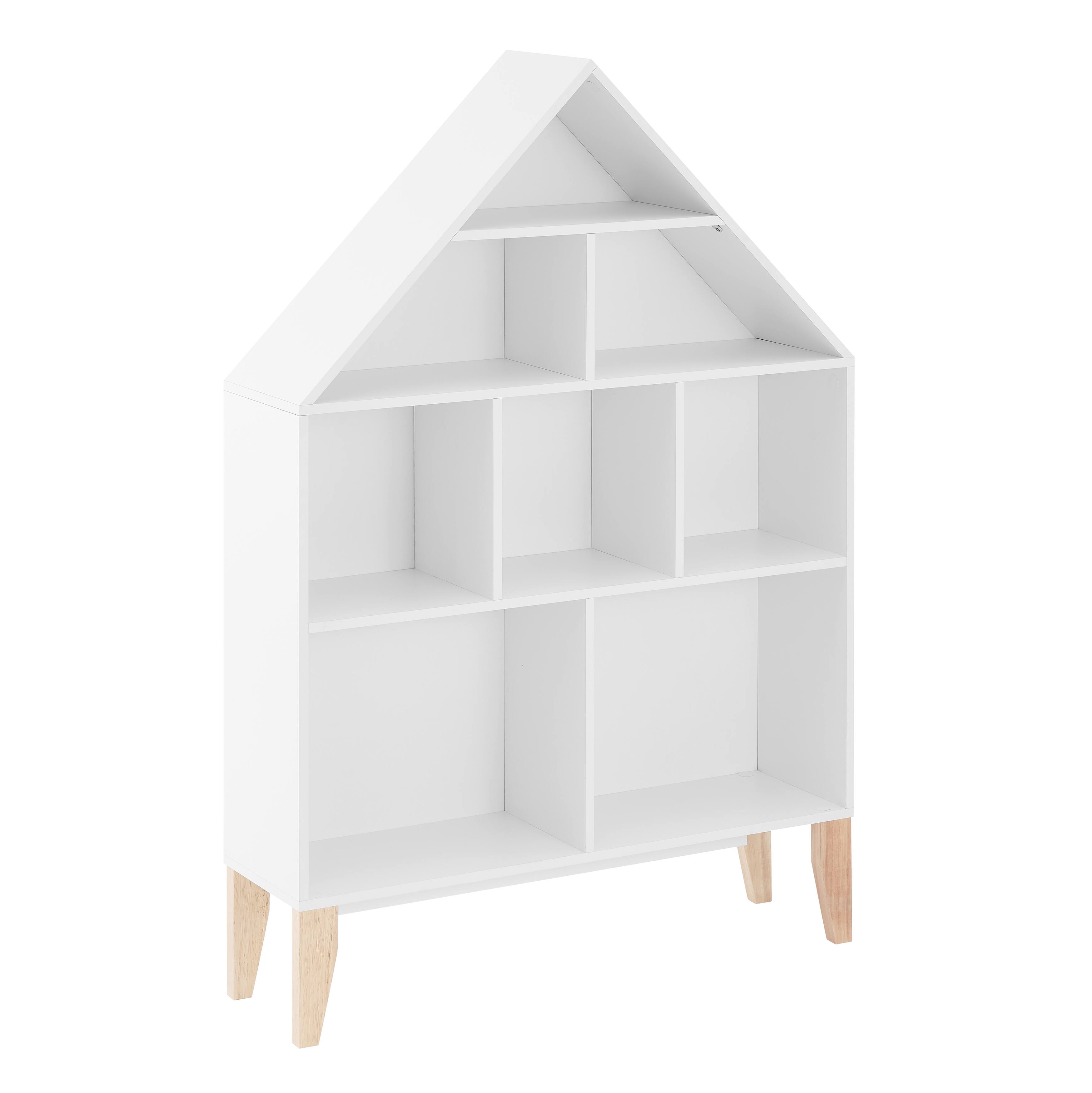 Alt View 8. Danya B - Steiner White Dollhouse 8-Compartment Kids Freestanding Bookshelf - White.