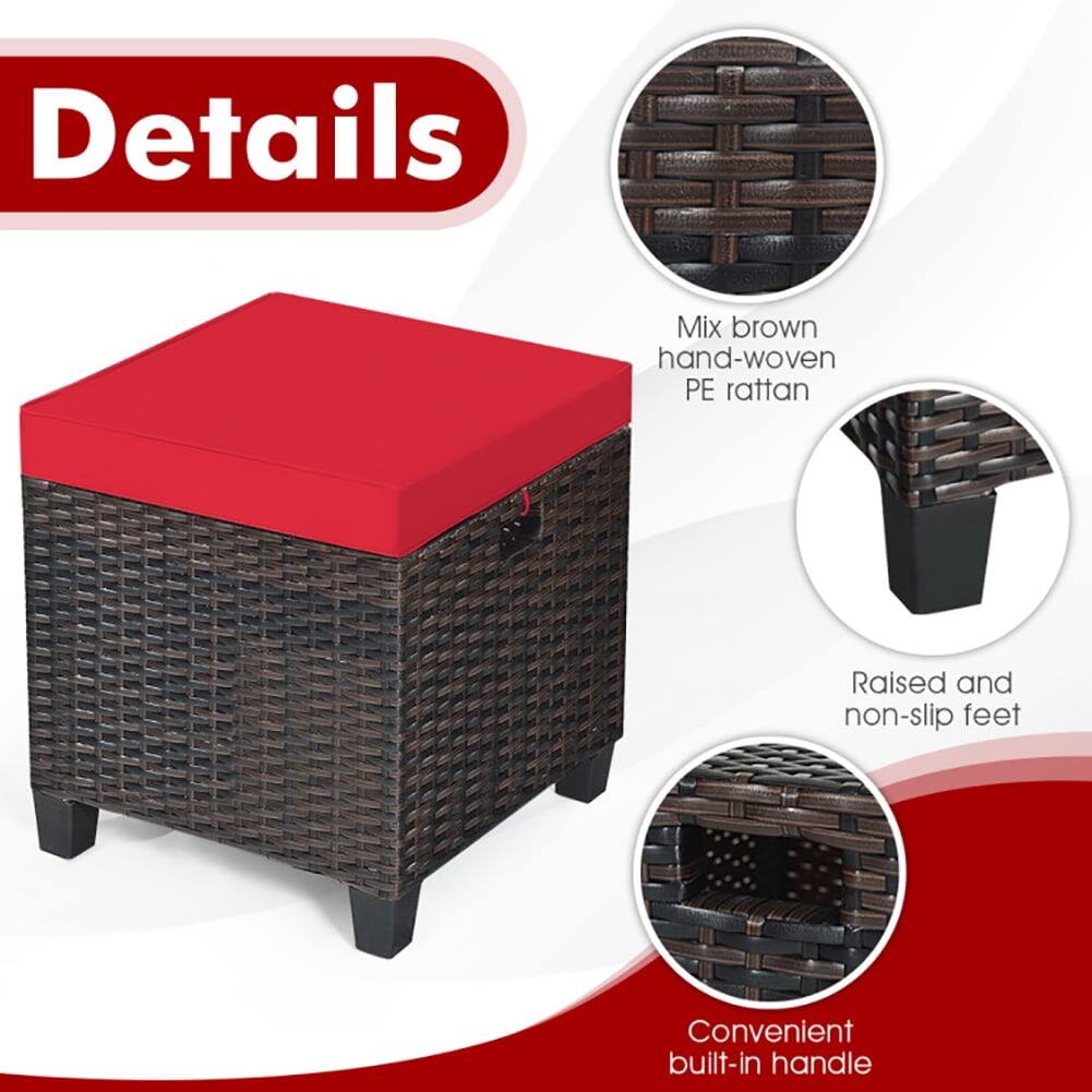 Details

- Mix brown hand-woven PE rattan
- Raised and non-slip feet
- Convenient built-in handle