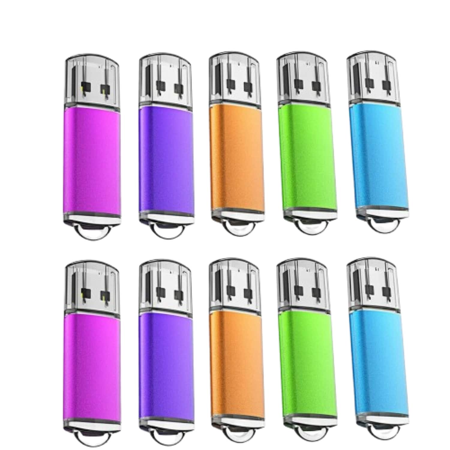 Front. Stock Preferred - 64GB USB 2.0 Flash Drive 10-Pack - Multi.