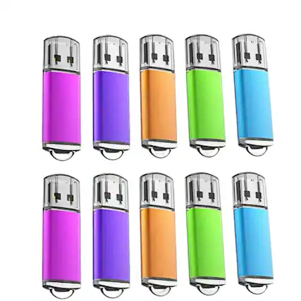 Front. Stock Preferred - 64GB USB 2.0 Flash Drive 10-Pack - Multi.