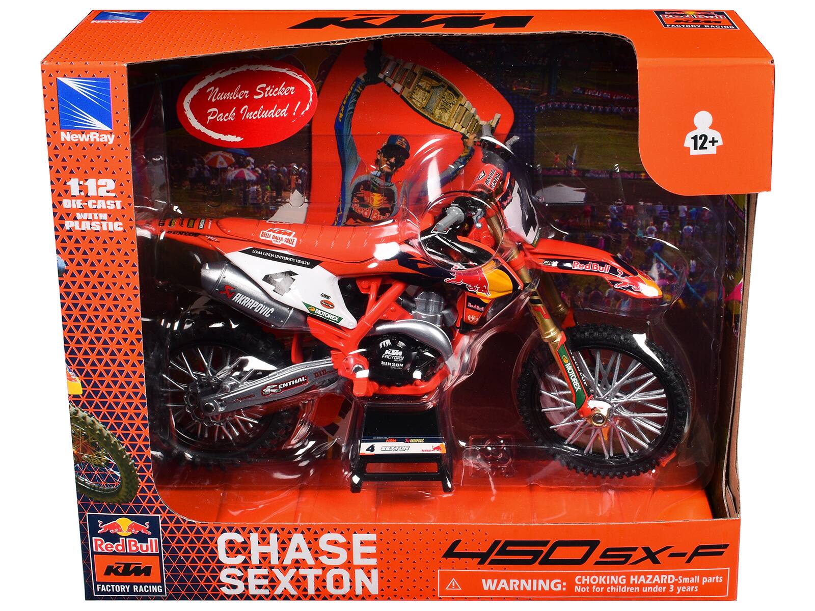 n FeCTON BACIES Number Sticker Pack Included! NewRay 1:12 DIE-CAST WITH PLASTIC SUPER SEA RANA u C BALE 10N - LEMES Lmon uaTe  AKRAPOVIC MOTOREX DIn ENTHAL AE FRTRY BINSON PSSEM I Sadb () RedBull R MOTOREX 12+ T Red Bull KIM FACTORY RACING CHASE SEXTON CHOKING HAZARD-Small Small parts WARNING: Not for children under 3 years