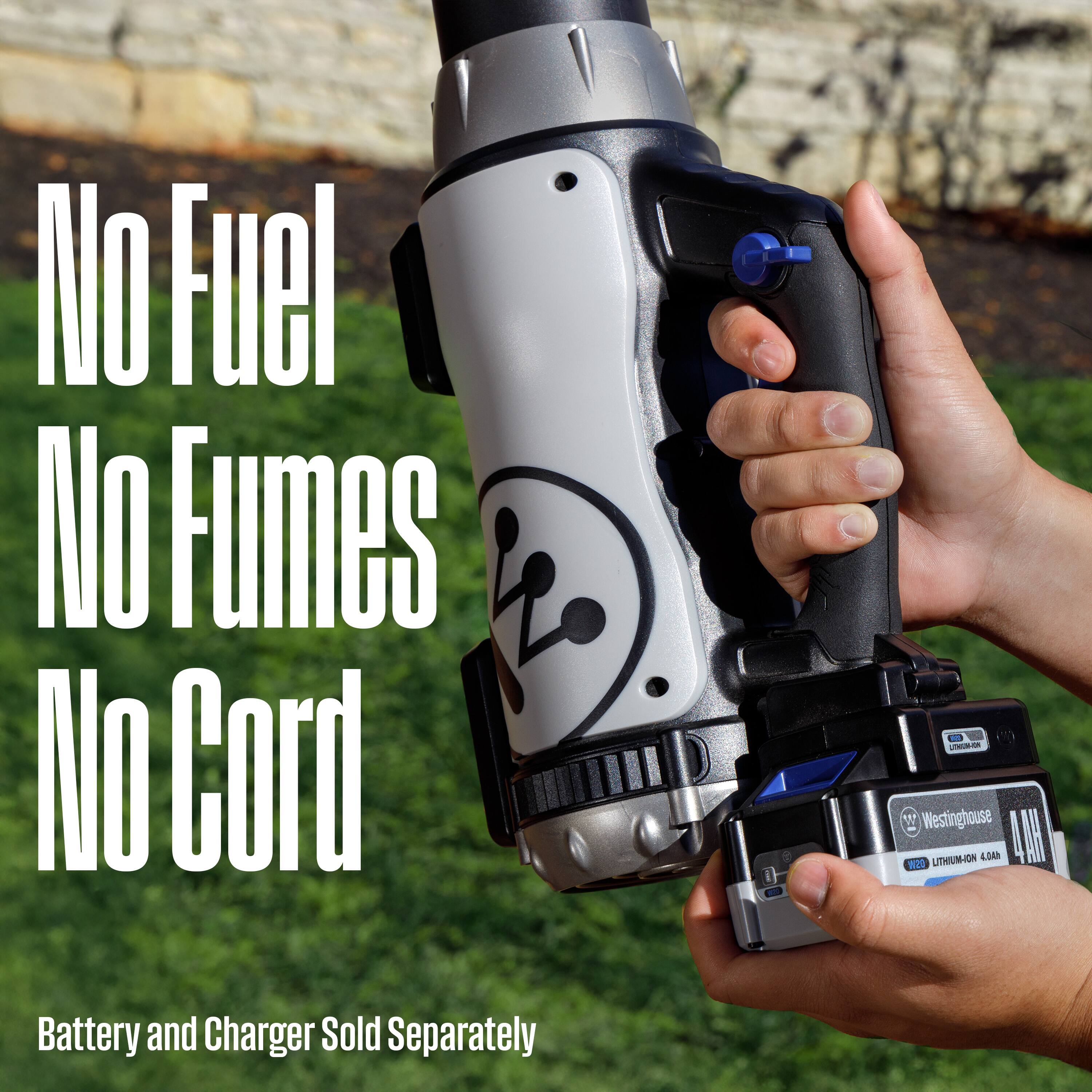 No Fuel  
No Fumes  
No Cord  

LU W Westinghouse W2 LITHIUMHON GMN H  
Battery and Charger Sold Separately
