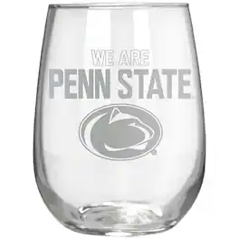 Great American Products - Penn State Nittany Lions Etched 17oz. Rally Cry Stemless Wine Glass - Multicolor