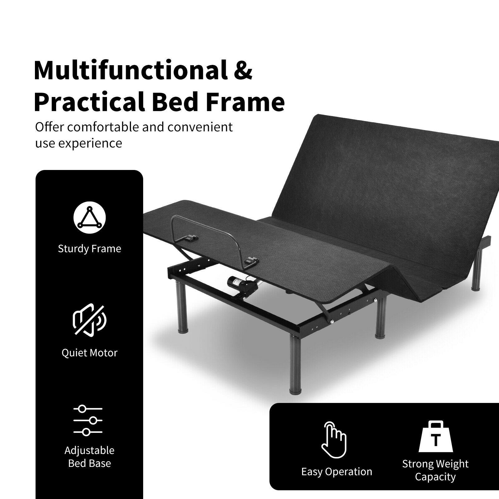 Multifunctional & Practical Bed Frame
Offer comfortable and convenient use experience
Sturdy Frame
Quiet Motor
Adjustable Bed Base
Easy Operation
Strong Weight Capacity