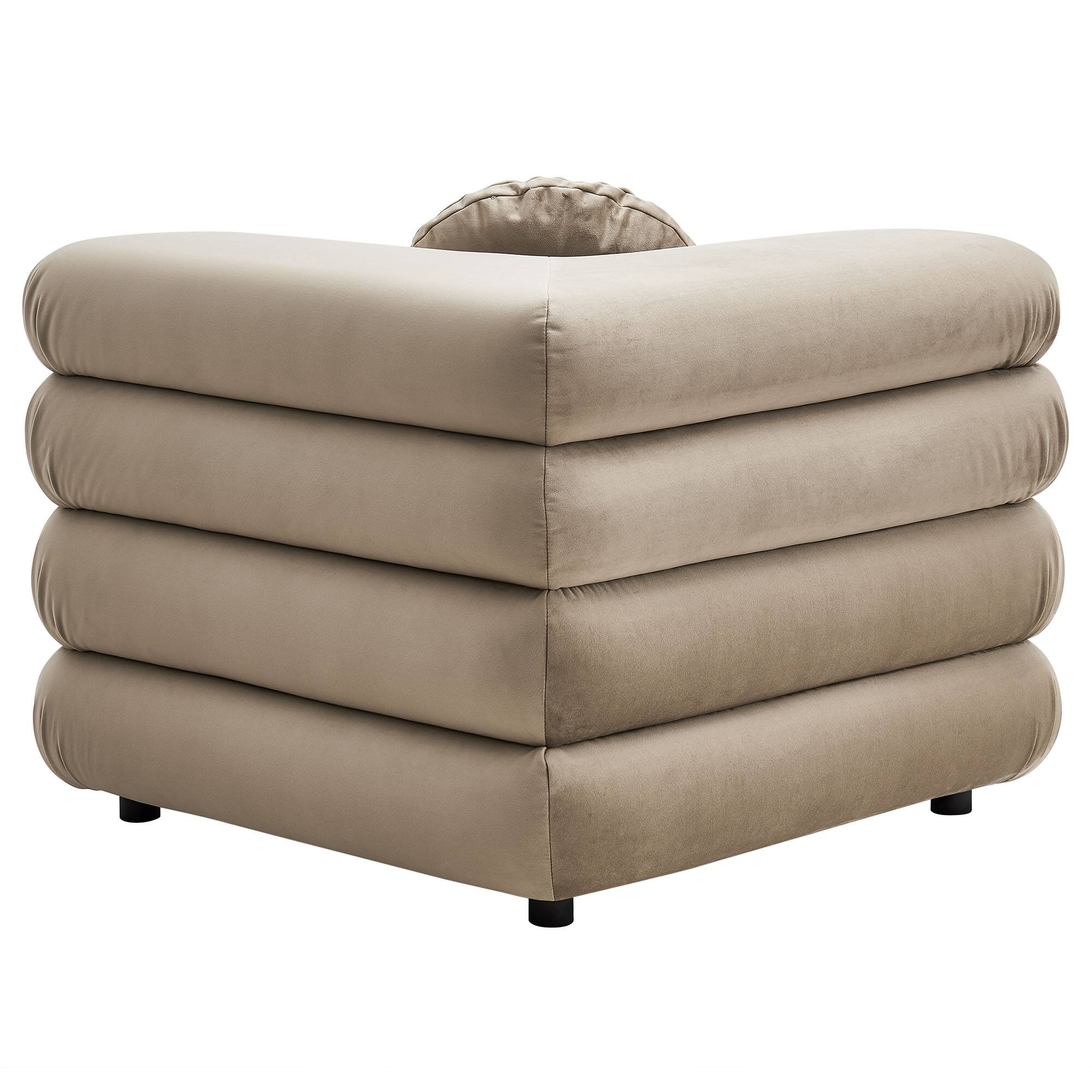 Alt View 1. Modway - Jubilee Modular Performance Velvet Corner Chair by Modway - Taupe.