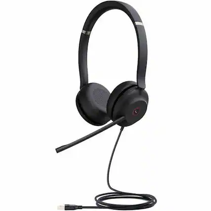 Front. Yealink - Yealink UH37 Headset - Microsoft Teams Certification - Stereo - USB Type C, USB Type A - Wired - 32 Ohm - 20 Hz to 20 - Black.