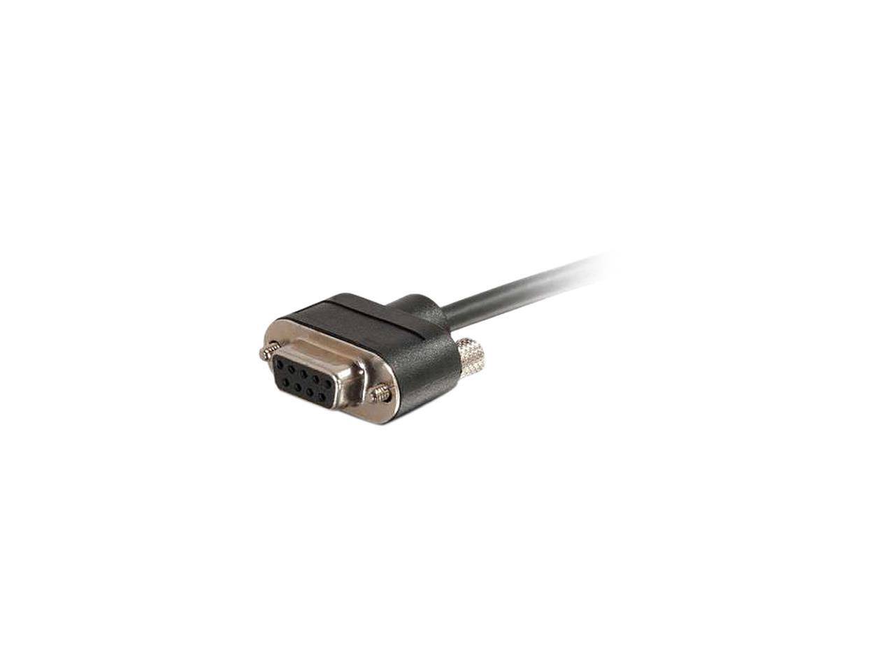 Alt View 2. Cables to Go - C2G 52147 Serial RS232 DB9 Cable with Low Profile Connectors F/F, in-Wall CMG-Rated, Black (3 Feet, 0.91 Meters).