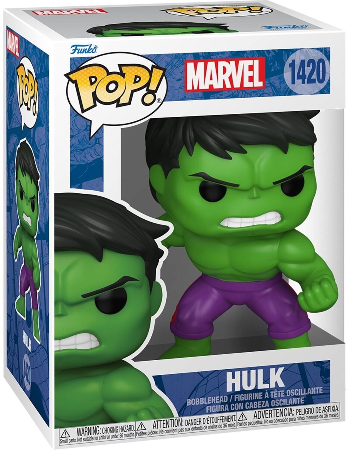 MARVEL 1420
POP!
HULK
BOBBLEHEAD / FIGURINE À TÊTE OSCILLANTE
FIGURA CON CABEZA OSCILANTE
ADVERTENCIA: PELIGRO DE ASFIXIA
ATTENTION: DANGER D'ÉTOUFFEMENT
WARNING: CHOKING HAZARD
Partes pequeñas. No es adecuado para menores de 36 meses.
Petites pièces. Ne convient pas aux enfants de moins de 36 mois.
Small parts. Not suitable for children under 36 months.